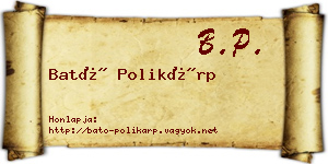Bató Polikárp névjegykártya